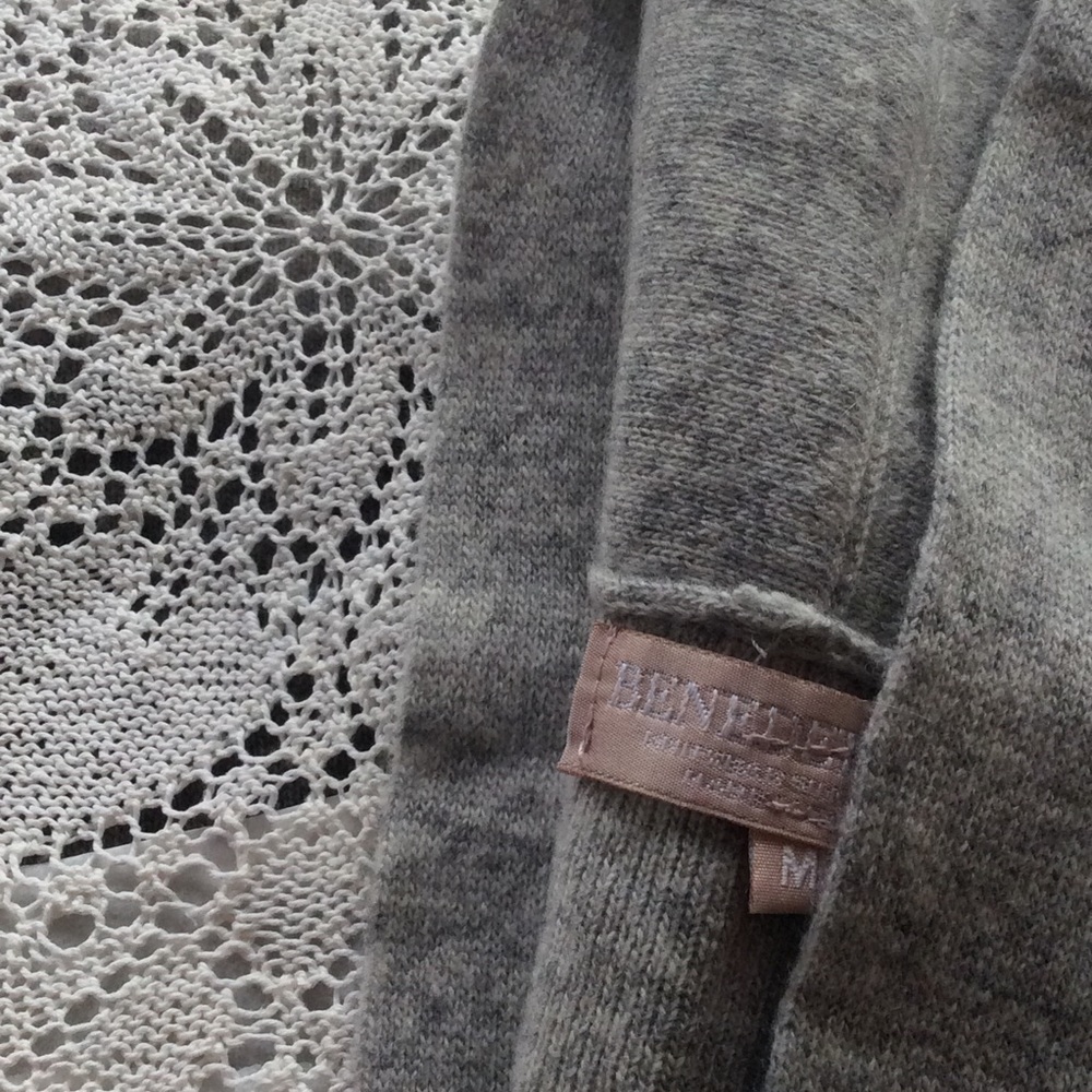 Gray multi-striped ⭐️ open cardigan ⭐️ merino and cashmere ⭐️ pockets ⭐️ - Picture 4 of 8